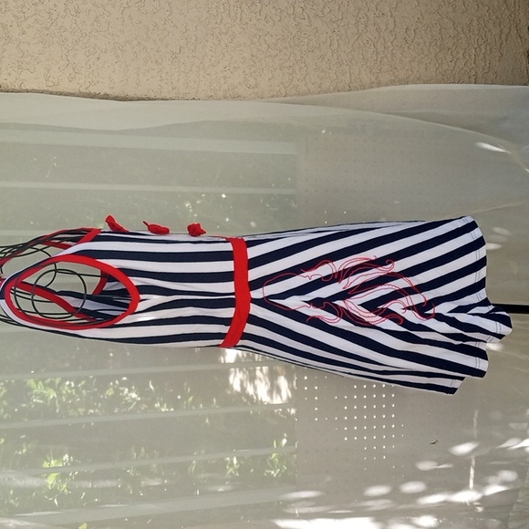 Sourpuss Summer  Dress Blue & White Stripe w Embroidered Octopus XL - Picture 8 of 11